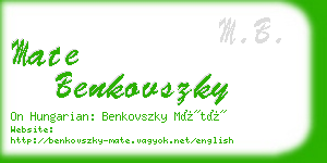 mate benkovszky business card